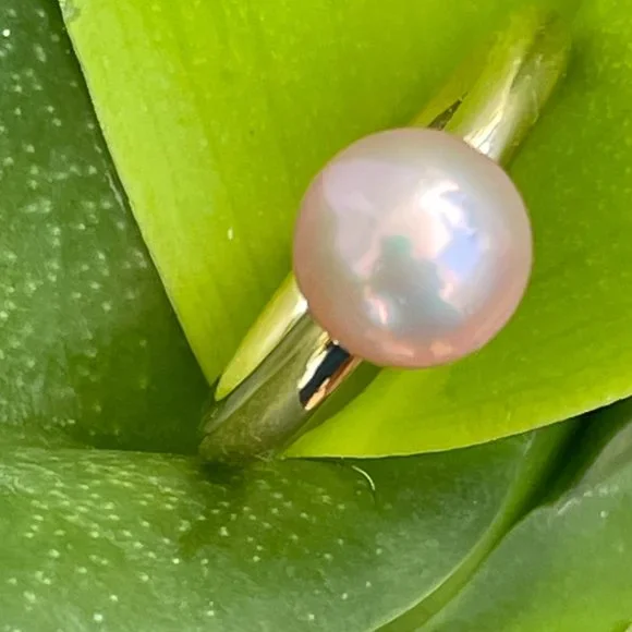 Tiffany & Co Iridesse Solid Gold 18K Pink Pearl Ring size 6 in mint condition - Picture 3 of 10